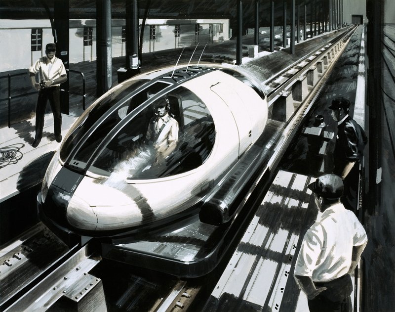 Een maglev testvoertuig in Japan door English School