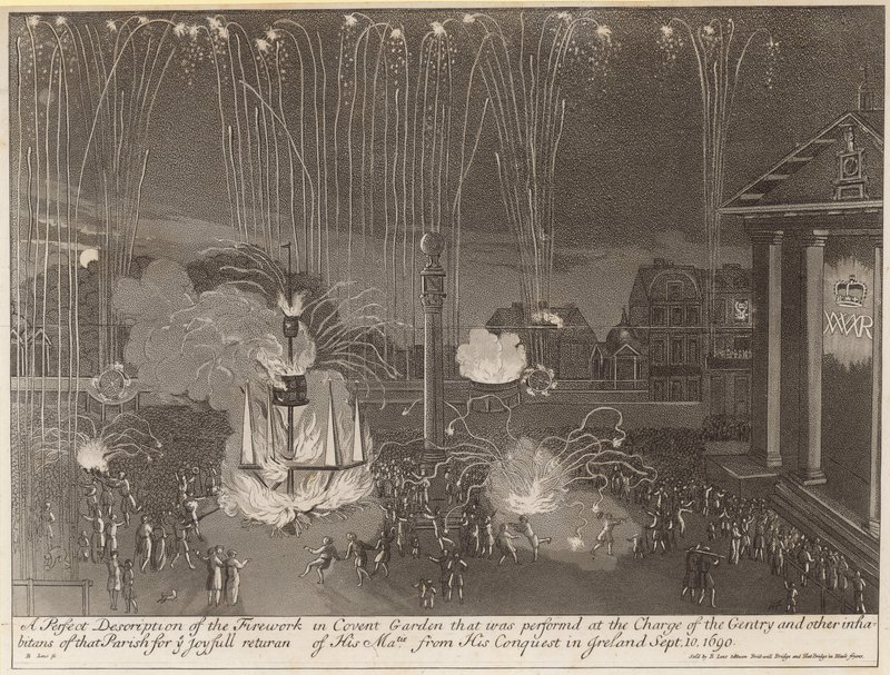 Een perfecte beschrijving van het vuurwerk in Covent Garden door English School