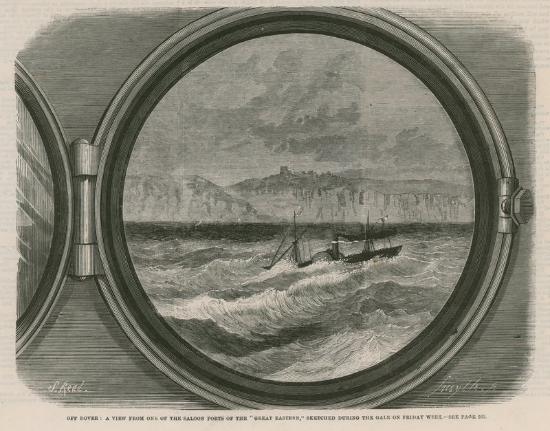 Een uitzicht vanuit een van de salonpoorten van de Great Eastern door English School