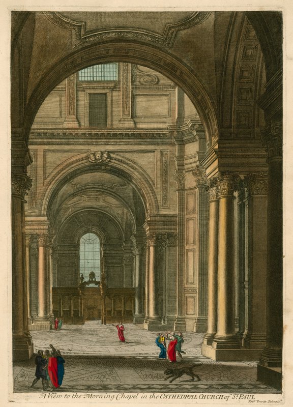 Een uitzicht op de Ochtendkapel in de Kathedraal van St Paul, Londen door English School