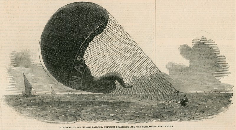 Ongeluk met de Nassau Ballon tussen Gravesend en de Nore door English School