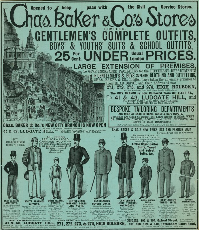 Advertentie voor Chas Baker & Co
