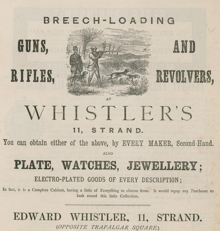 Advertentie voor Edward Whistler, 11 Strand, Londen door English School