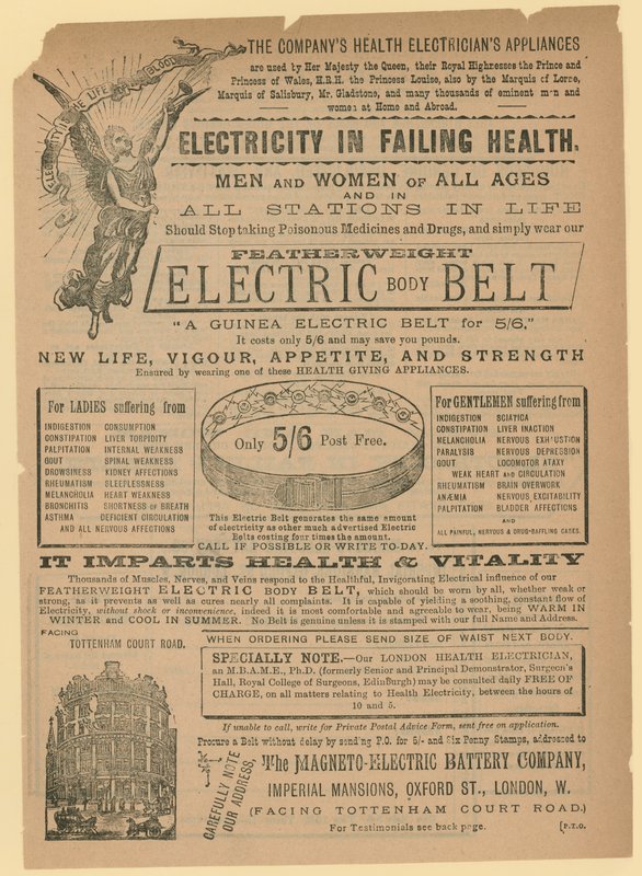 Advertentie voor Elektrische Lichaamsriem door English School