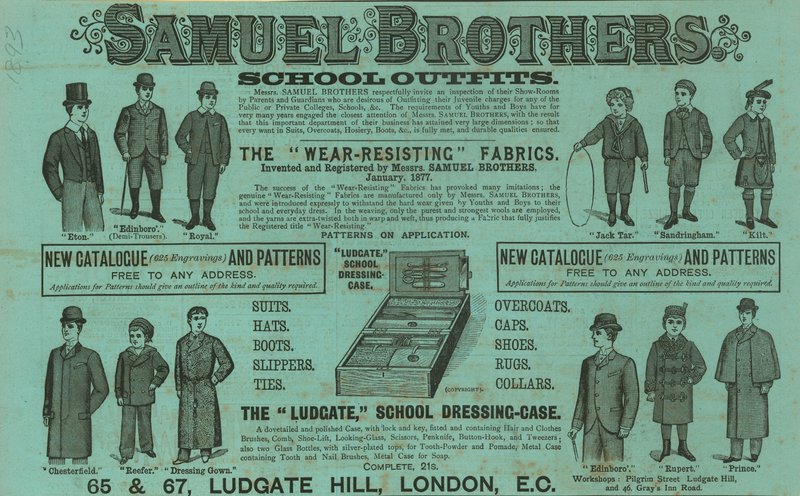 Advertentie voor Samuel Brothers, Ludgate Hill, Londen door English School