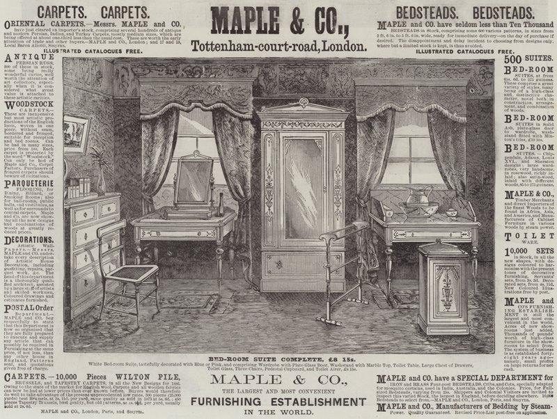 Advertentie, Maple and Company (gravure) door English School