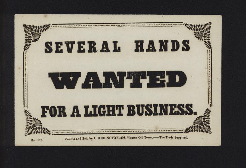 Advertentie: Verschillende handen gezocht voor licht werk (type) door English School