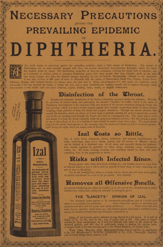 Advertentie voor Izal antisepticum door English School