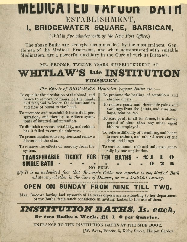 Advertentie voor Medicated Vapour Bath door English School