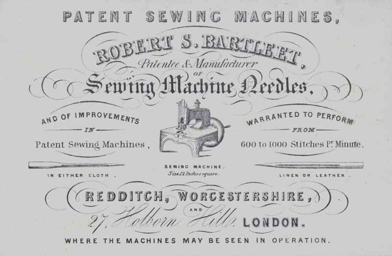 Advertentie voor Robert S Bartleet naaimachines door English School
