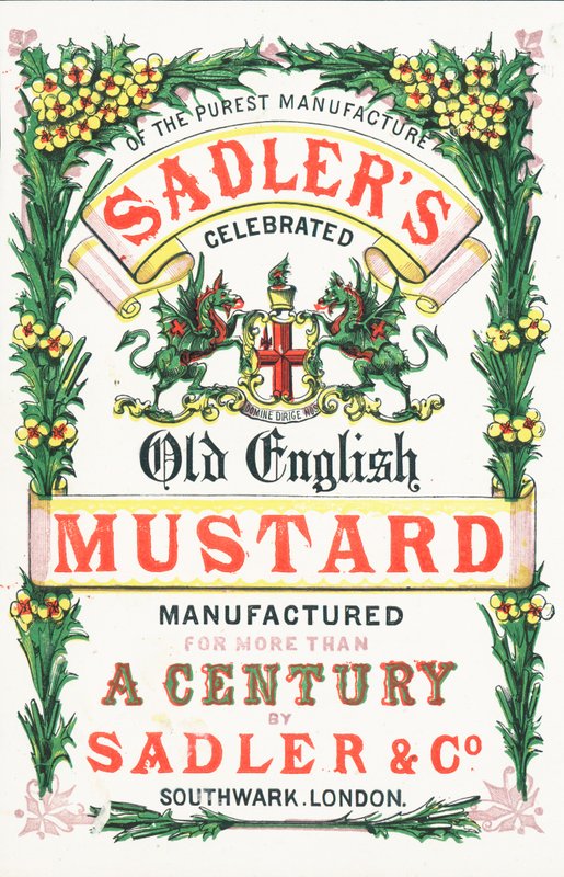 Advertentie voor Sadlers Old English Mustard door English School