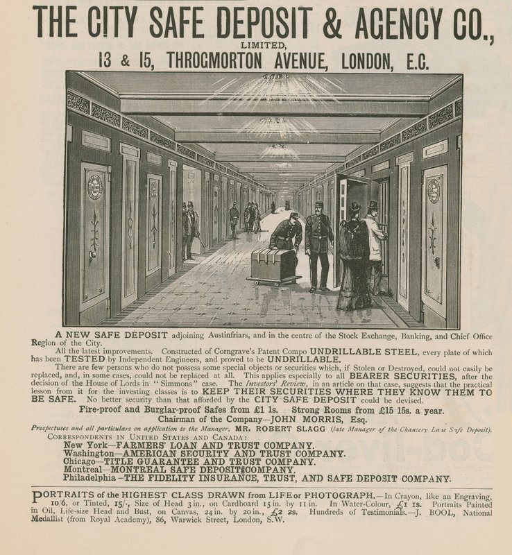Advertentie voor de City Safe Deposit & Agency Co Limited door English School