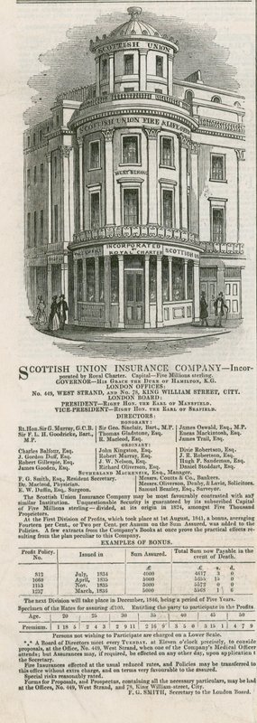 Advertentie voor de Scottish Union Insurance Company door English School