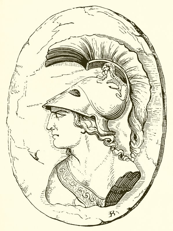 Alcibiades, van een oud beeld (gravure) door English School