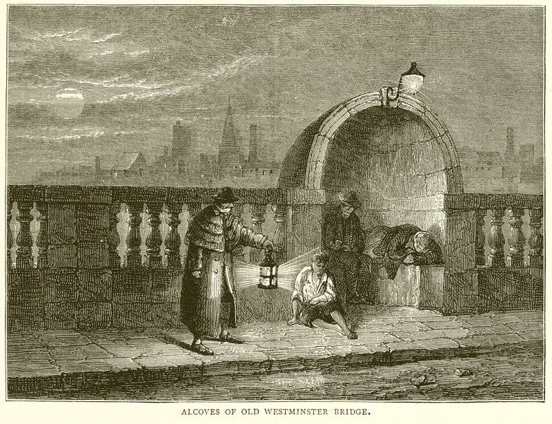 Nissen van de Oude Westminster Bridge door English School