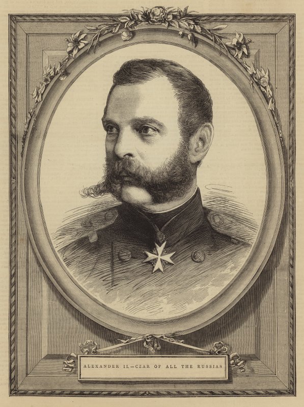 Alexander II, Tsaar van alle Russen (gravure) door English School