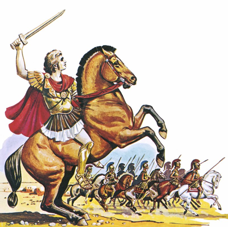Alexander de Grote op Bucephalus door English School