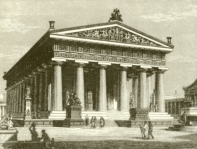 Een vroege Dorische tempel: Het heiligdom van Poseidon in Paestum door English School