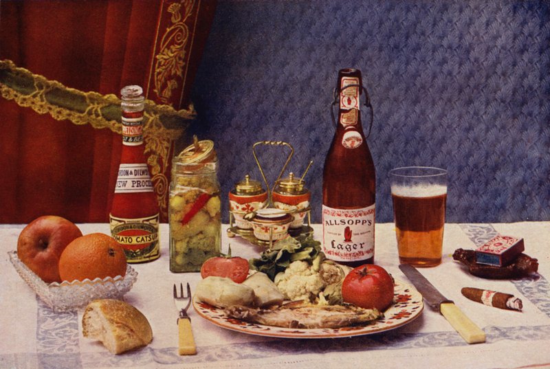 Een moderne foto-etsers diner (fotogravure) door English School