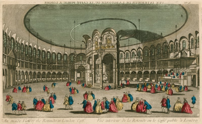 Een binnenaanzicht van de Rotunda in London Caffe door English School