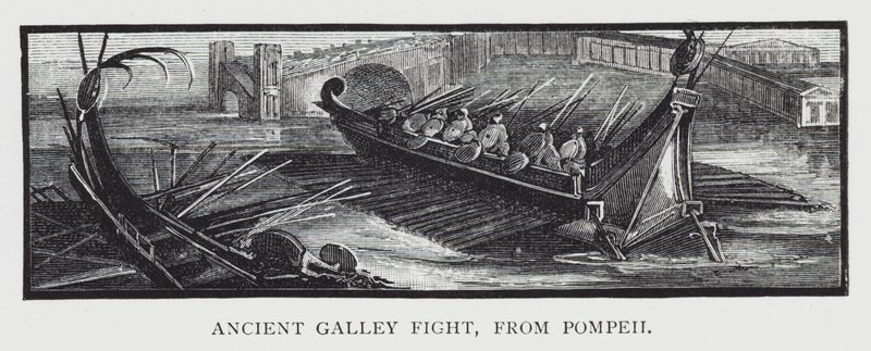 Oude galerijgevecht, uit Pompeii (gravure) door English School