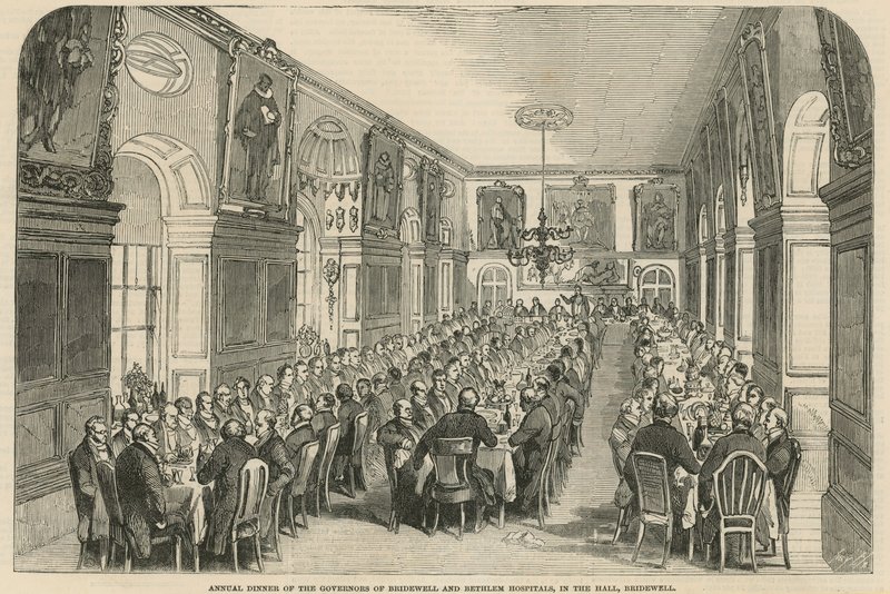 Jaarlijks diner van de gouverneurs van Bridewell en Bethlehem Ziekenhuizen door English School