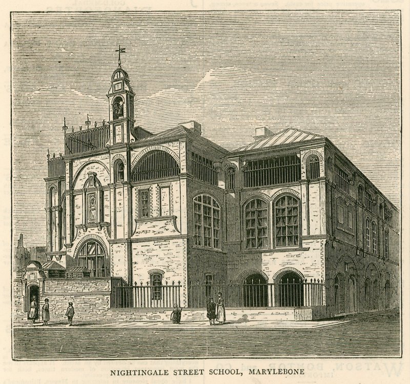 Architectuur van het London School Board: Nightingale Street School, Marylebone, Londen door English School