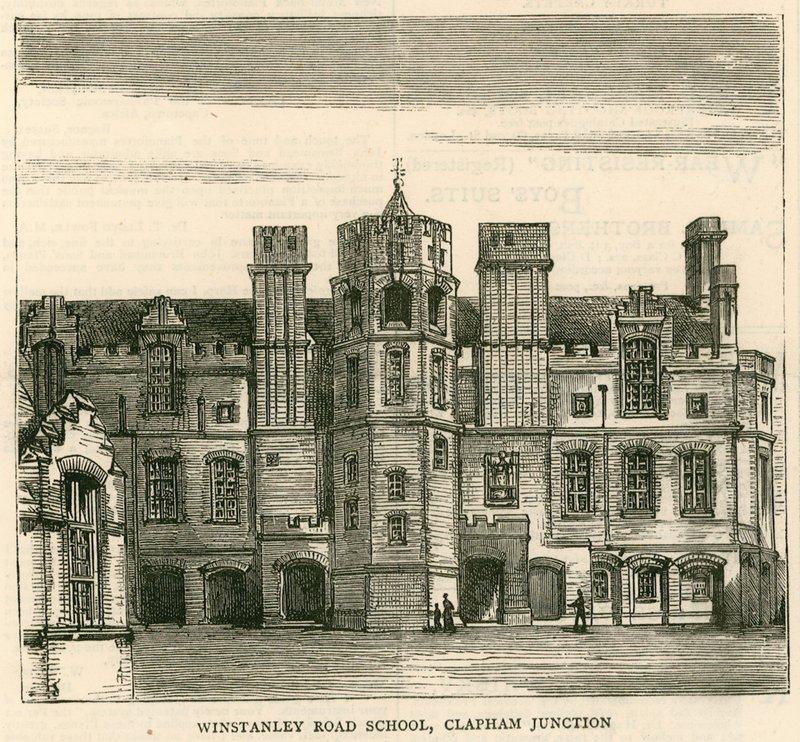 Architectuur van het London School Board: Winstanley Road School, Clapham Junction, Londen door English School
