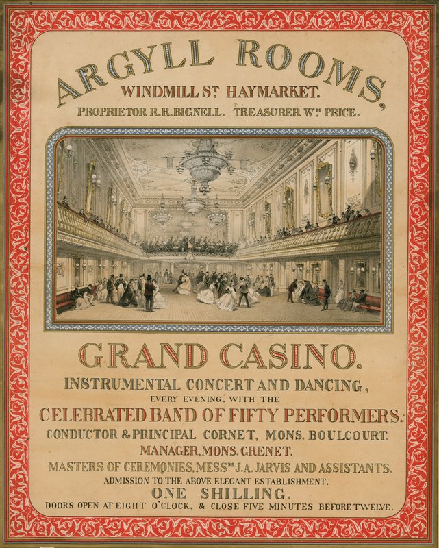 Argyll Rooms, Windmill Street, Haymarket, Londen door English School