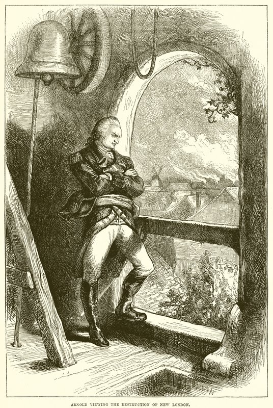 Arnold bekijkt de vernietiging van New London door English School