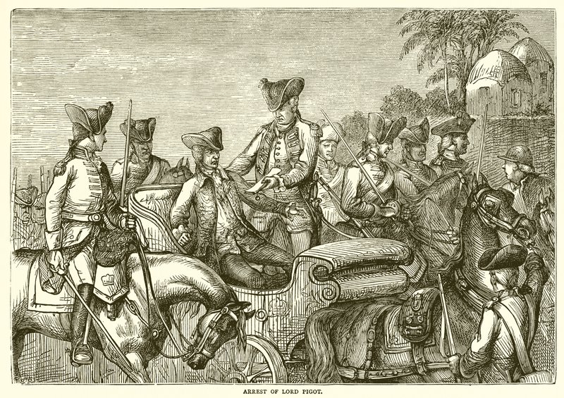 Arrestatie van Lord Pigot (1776) door English School