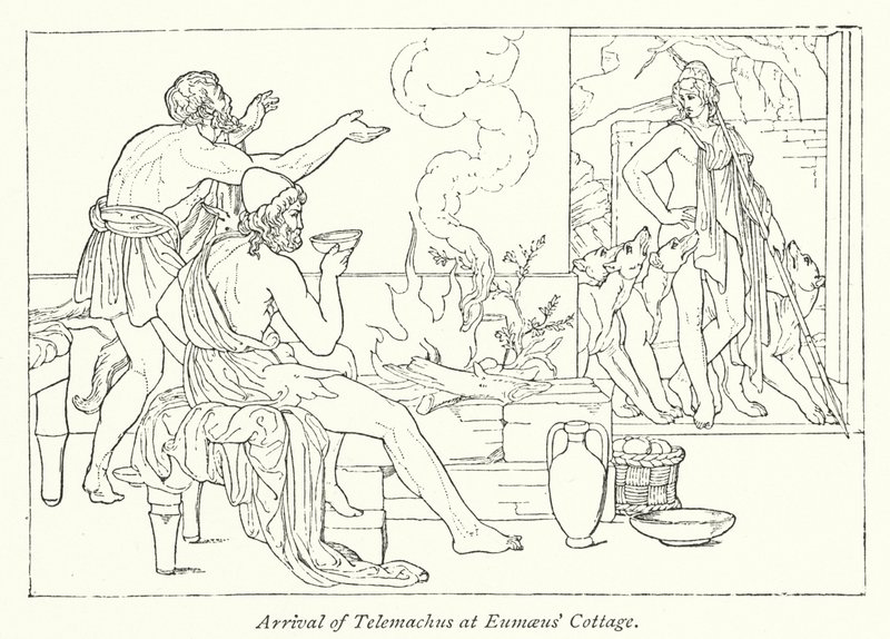 Aankomst van Telemachus bij het Huisje van Eumaeus door English School