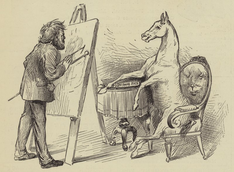 Kunstenaar schildert paard door English School