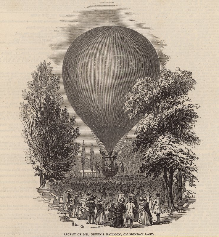 Opstijging van meneer Greens luchtballon, afgelopen maandag door English School