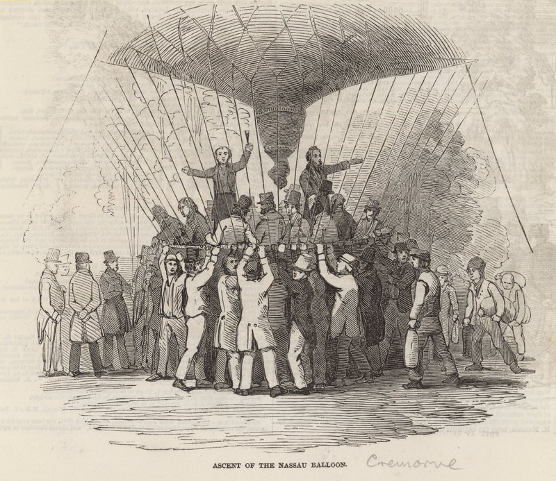 De opstijging van de Nassau Ballon door English School
