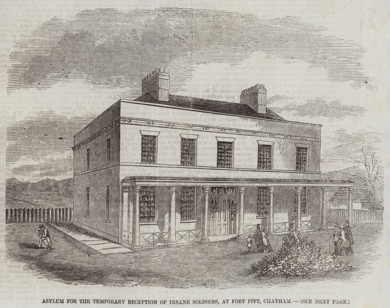 Asiel voor de Tijdelijke Opvang van Krankzinnige Soldaten, bij Fort Pitt, Chatham door English School