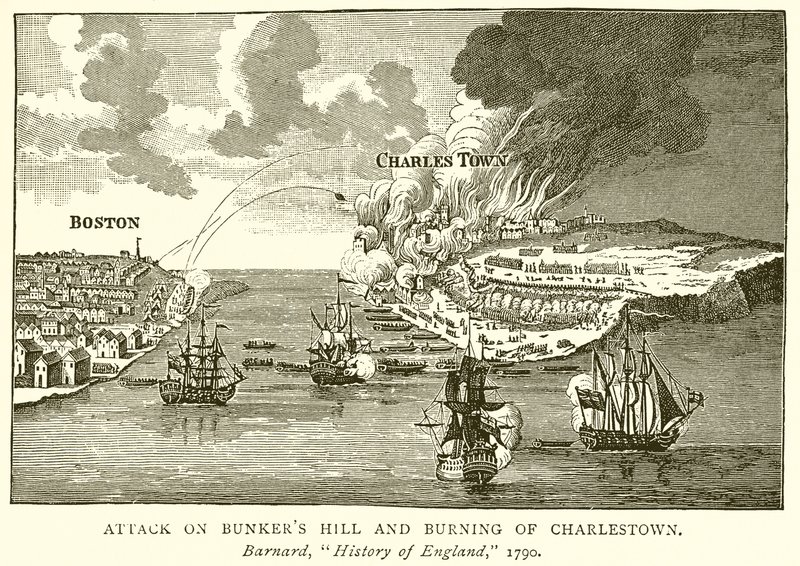 Aanval op Bunkers Hill en verbranding van Charlestown door English School
