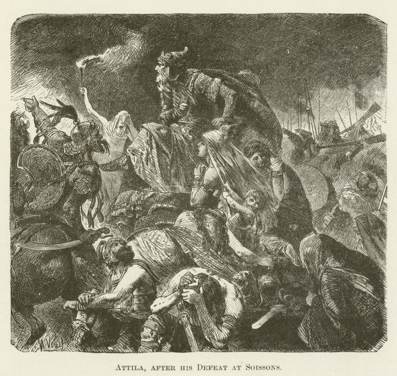Attila na zijn nederlaag bij Soissons door English School