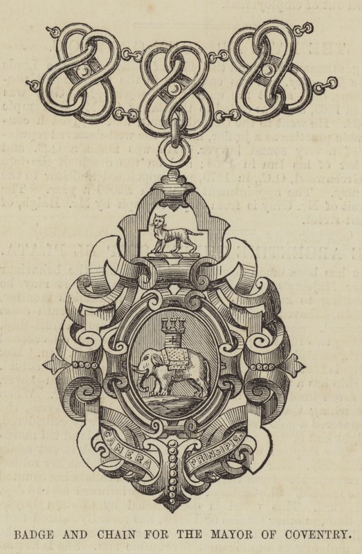 Badge en ketting voor de burgemeester van Coventry door English School