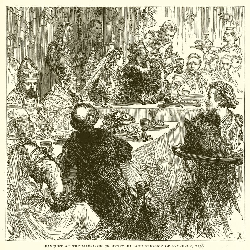 Banket bij het huwelijk van Hendrik III en Eleonora van Provence, 1236 door English School