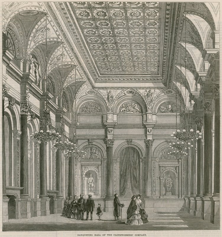 Banketzaal van de Clothworkers Company, Mincing Lane, Londen door English School