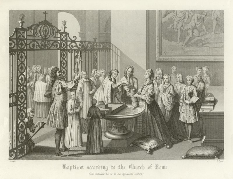 Doopsel volgens de Kerk van Rome, 18e eeuw door English School