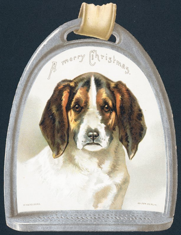 Beagle label, Kerstkaart door English School
