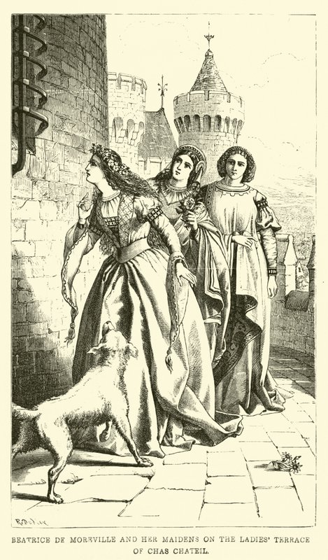 Beatrice de Moreville en haar dienstmeisjes op het Dames Terras van Chas Chateil door English School