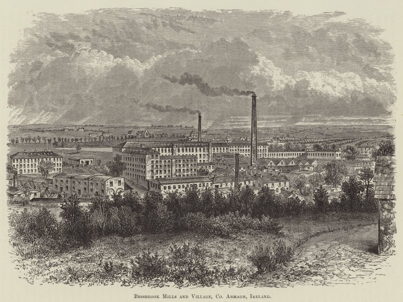 Bessbrook Mills en Dorp, County Armagh, Ierland door English School