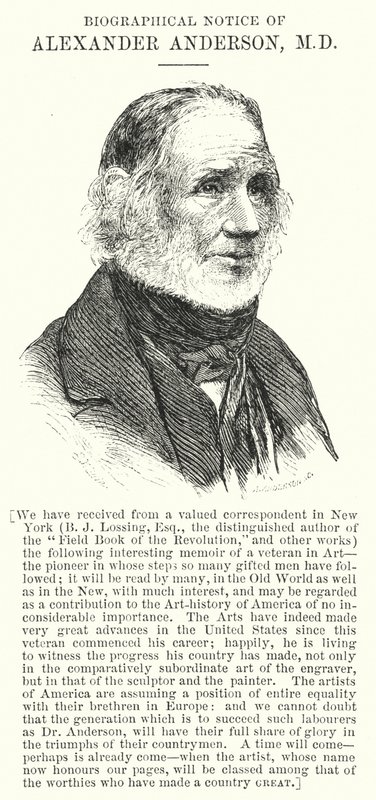 Biografische Notitie van Alexander Anderson, MD (gravure) door English School