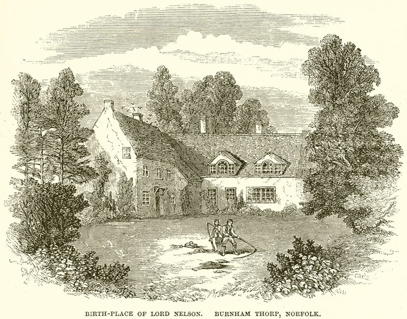 Geboorteplaats van Lord Nelson, Burnham Thorpe, Norfolk door English School