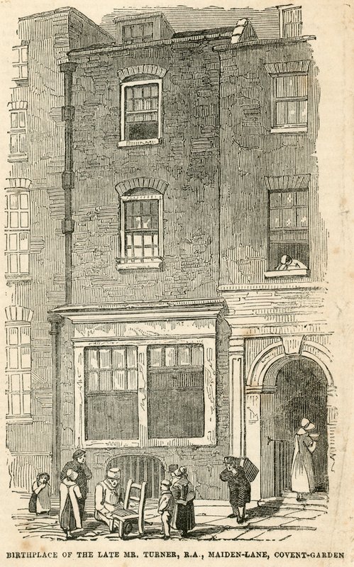 Geboorteplaats van J M W Turner in Maiden Lane door English School