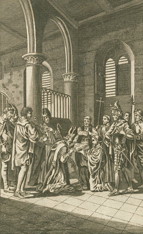 Bisschoppen en burgers van Londen zweren trouw aan Willem de Veroveraar door English School