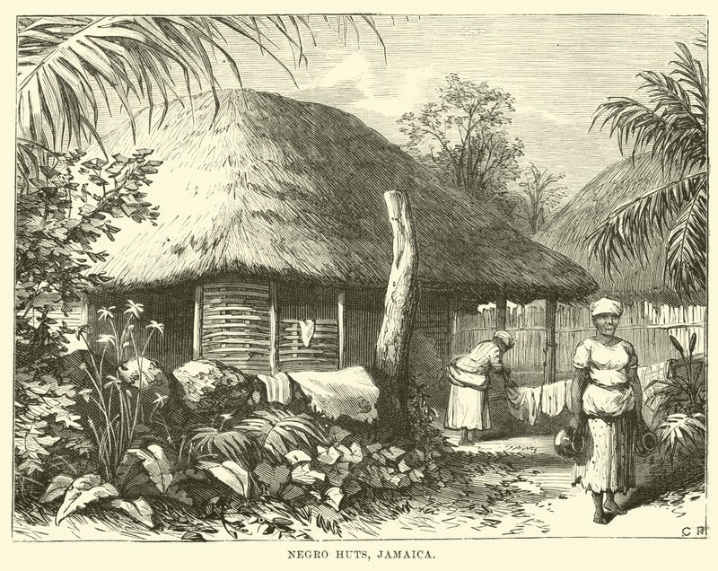 Zwarte hutten, Jamaica door English School